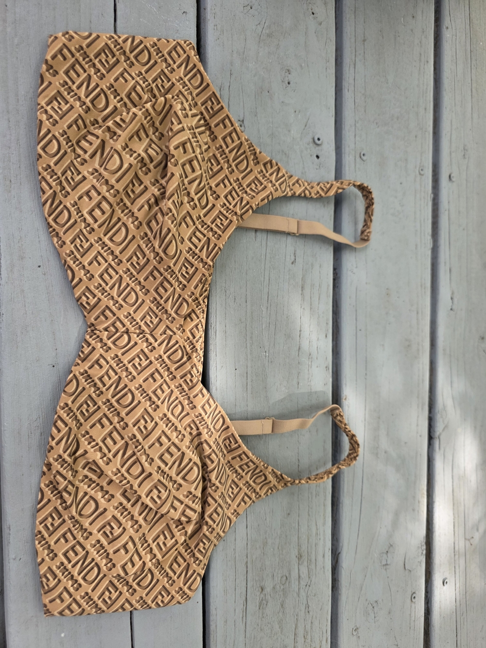 Fendi x SKIMS Skimpy Scoop Bralette. 3x. Tan color.